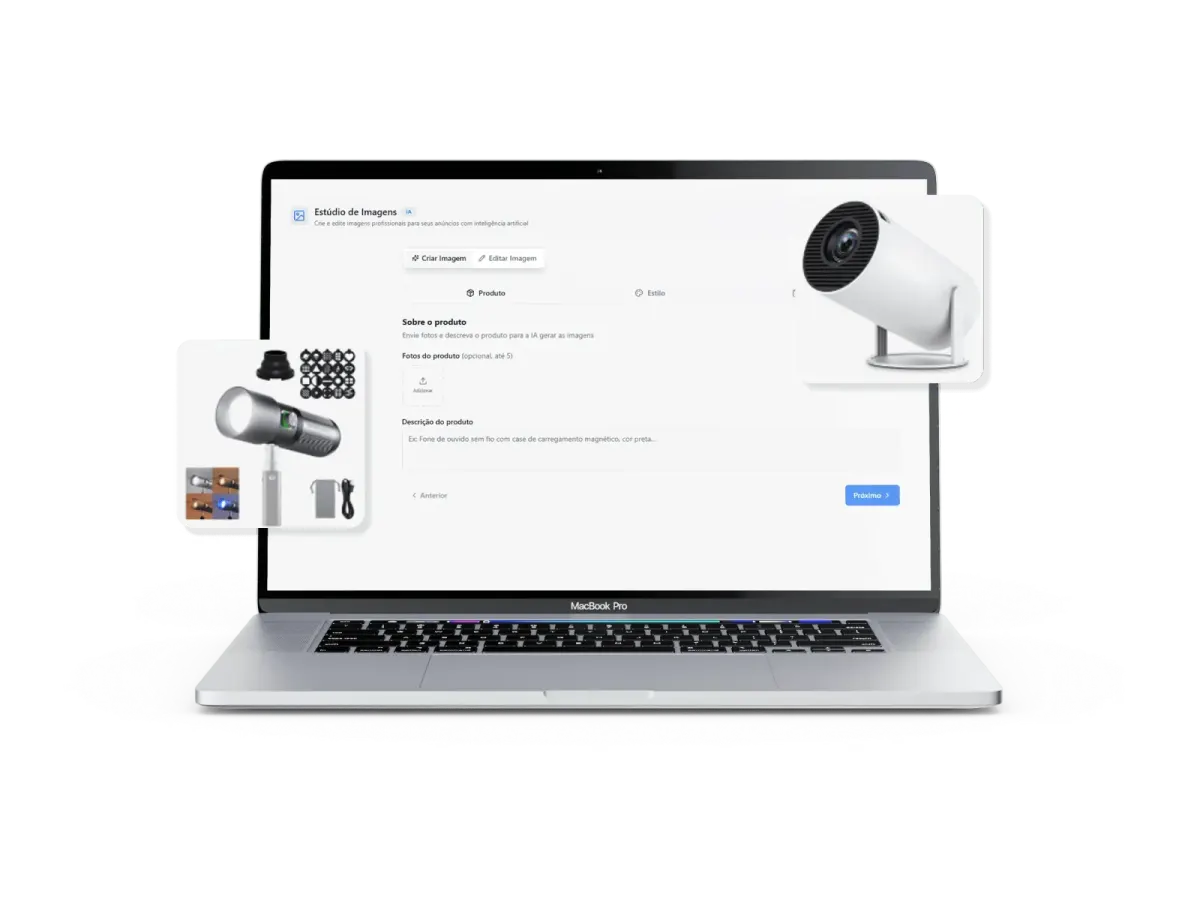 Tela da Lupfy com a gestão de anúncios e o estoque de cada produto por marketplace